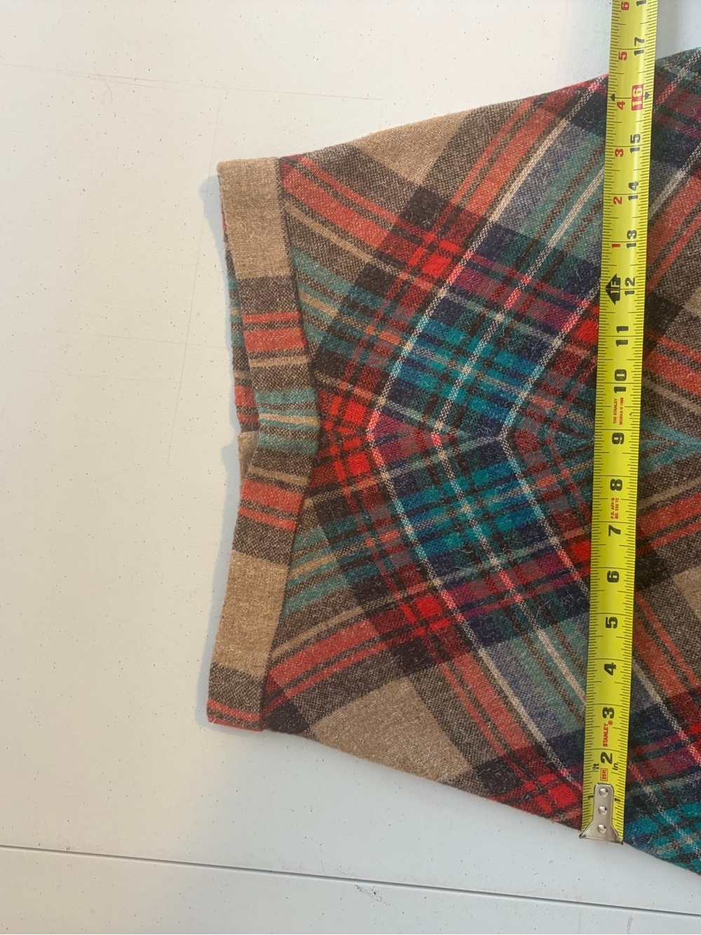 Vintage Wool Plaid Maxi Skirt Size XS Tartan High Rise Cottagecore Academia 70s - Picture 9 of 10